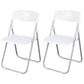 Contemporary Metal Plastic Home Side Chair Armless Open Back Dining Side Chair White-Silver 2 Piece Set Clearhalo ' kitchen&dining_furn' 'Dining Chairs' 'Dining Tables & Seating' 'dining_chair' 'furn' 'furn_dining_chair' 'Furniture' 'furniture_dining_chair' 'Kitchen & Dining Furniture' 'kitchen' 3853824
