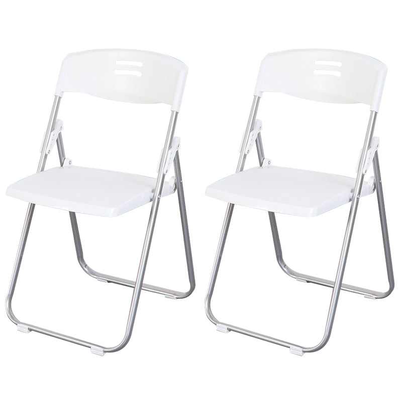 Contemporary Metal Plastic Home Side Chair Armless Open Back Dining Side Chair White-Silver 2 Piece Set Clearhalo ' kitchen&dining_furn' 'Dining Chairs' 'Dining Tables & Seating' 'dining_chair' 'furn' 'furn_dining_chair' 'Furniture' 'furniture_dining_chair' 'Kitchen & Dining Furniture' 'kitchen' 3853824