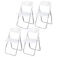 Contemporary Metal Plastic Home Side Chair Armless Open Back Dining Side Chair White-Silver 4 Piece Set Clearhalo ' kitchen&dining_furn' 'Dining Chairs' 'Dining Tables & Seating' 'dining_chair' 'furn' 'furn_dining_chair' 'Furniture' 'furniture_dining_chair' 'Kitchen & Dining Furniture' 'kitchen' 3853825