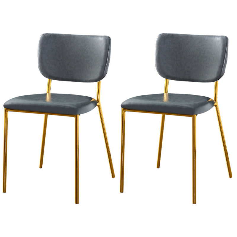 Scandinavian Style Metal Chair Set Kitchen Open Back Stackable Side Chairs Dark Gray 2 Piece Set Brass Gold Clearhalo ' kitchen&dining_furn' 'Dining Chairs' 'Dining Tables & Seating' 'dining_chair' 'furn' 'furn_dining_chair' 'Furniture' 'furniture_dining_chair' 'Kitchen & Dining Furniture' 'kitchen' 3853834