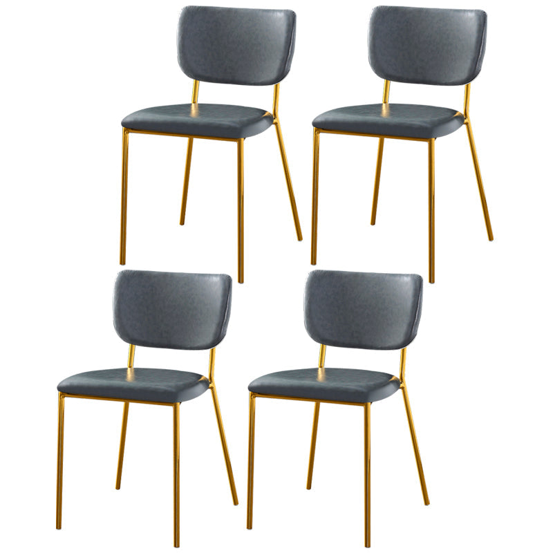 Scandinavian Style Metal Chair Set Kitchen Open Back Stackable Side Chairs Dark Gray 4 Piece Set Brass Gold Clearhalo ' kitchen&dining_furn' 'Dining Chairs' 'Dining Tables & Seating' 'dining_chair' 'furn' 'furn_dining_chair' 'Furniture' 'furniture_dining_chair' 'Kitchen & Dining Furniture' 'kitchen' 3853836