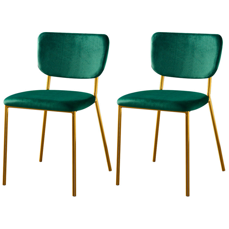 Scandinavian Style Metal Chair Set Kitchen Open Back Stackable Side Chairs Green 2 Piece Set Brass Gold Clearhalo ' kitchen&dining_furn' 'Dining Chairs' 'Dining Tables & Seating' 'dining_chair' 'furn' 'furn_dining_chair' 'Furniture' 'furniture_dining_chair' 'Kitchen & Dining Furniture' 'kitchen' 3853846