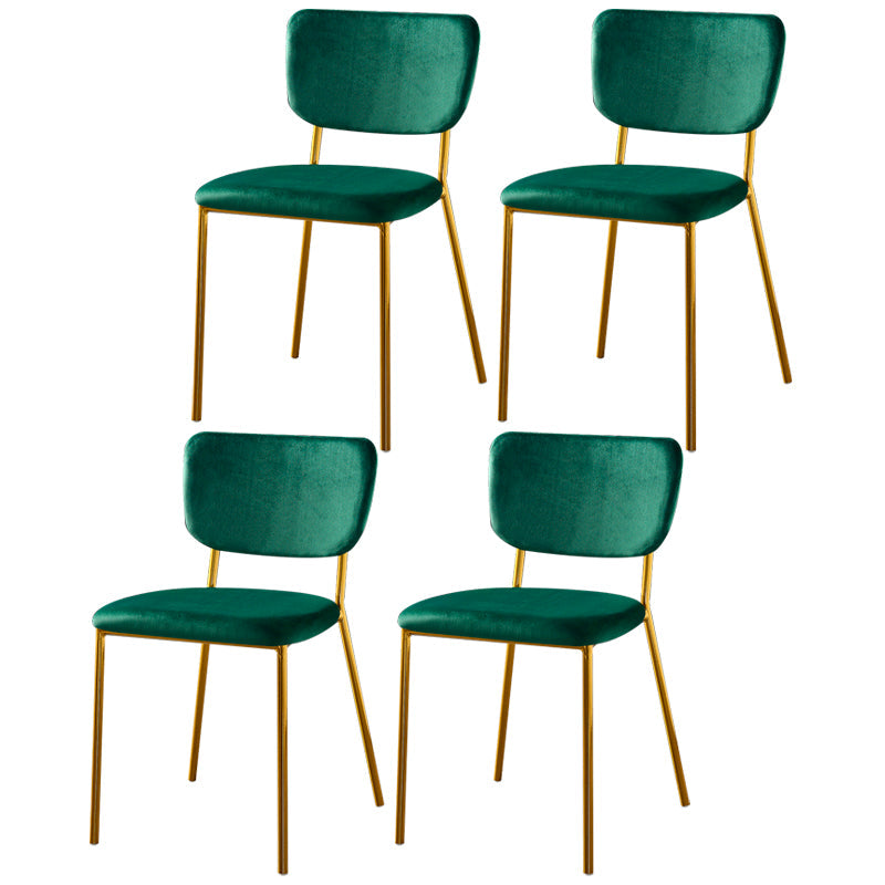 Scandinavian Style Metal Chair Set Kitchen Open Back Stackable Side Chairs Green 4 Piece Set Brass Gold Clearhalo ' kitchen&dining_furn' 'Dining Chairs' 'Dining Tables & Seating' 'dining_chair' 'furn' 'furn_dining_chair' 'Furniture' 'furniture_dining_chair' 'Kitchen & Dining Furniture' 'kitchen' 3853847