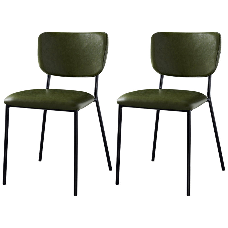Scandinavian Style Metal Chair Set Kitchen Open Back Stackable Side Chairs Light Green 2 Piece Set Black Clearhalo ' kitchen&dining_furn' 'Dining Chairs' 'Dining Tables & Seating' 'dining_chair' 'furn' 'furn_dining_chair' 'Furniture' 'furniture_dining_chair' 'Kitchen & Dining Furniture' 'kitchen' 3853849