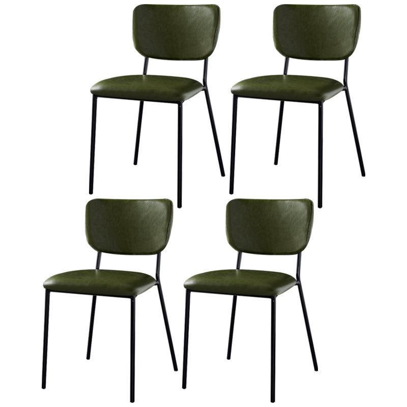 Scandinavian Style Metal Chair Set Kitchen Open Back Stackable Side Chairs Light Green 4 Piece Set Black Clearhalo ' kitchen&dining_furn' 'Dining Chairs' 'Dining Tables & Seating' 'dining_chair' 'furn' 'furn_dining_chair' 'Furniture' 'furniture_dining_chair' 'Kitchen & Dining Furniture' 'kitchen' 3853850