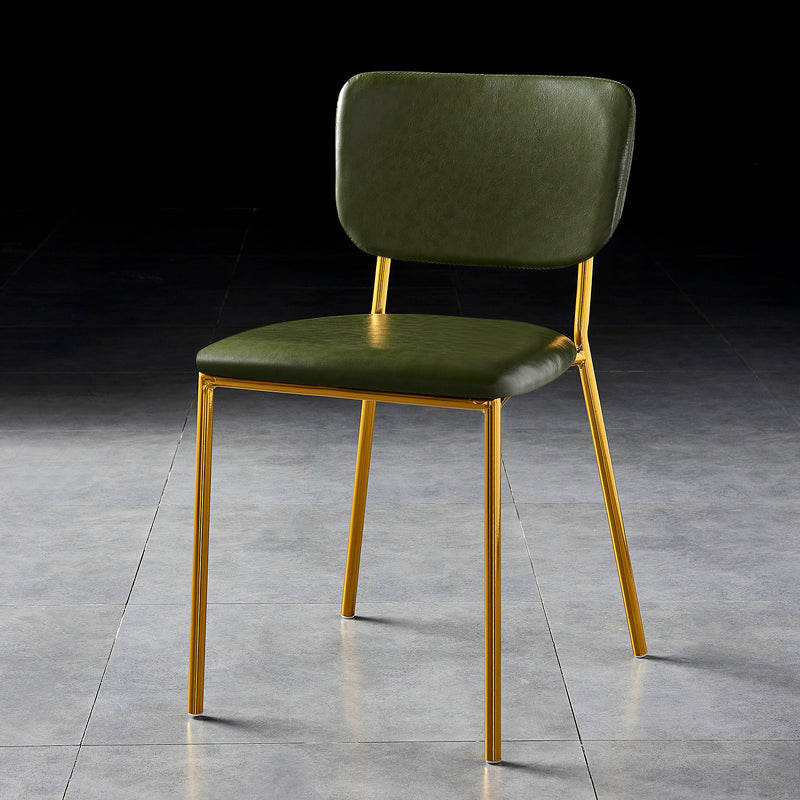 Scandinavian Style Metal Chair Set Kitchen Open Back Stackable Side Chairs Light Green 1 Piece Brass Gold Clearhalo ' kitchen&dining_furn' 'Dining Chairs' 'Dining Tables & Seating' 'dining_chair' 'furn' 'furn_dining_chair' 'Furniture' 'furniture_dining_chair' 'Kitchen & Dining Furniture' 'kitchen' 3853851