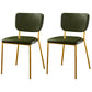 Scandinavian Style Metal Chair Set Kitchen Open Back Stackable Side Chairs Light Green 2 Piece Set Brass Gold Clearhalo ' kitchen&dining_furn' 'Dining Chairs' 'Dining Tables & Seating' 'dining_chair' 'furn' 'furn_dining_chair' 'Furniture' 'furniture_dining_chair' 'Kitchen & Dining Furniture' 'kitchen' 3853852
