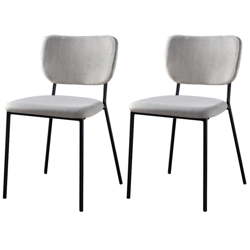 Scandinavian Style Metal Chair Set Kitchen Open Back Stackable Side Chairs Grey 2 Piece Set Black Clearhalo ' kitchen&dining_furn' 'Dining Chairs' 'Dining Tables & Seating' 'dining_chair' 'furn' 'furn_dining_chair' 'Furniture' 'furniture_dining_chair' 'Kitchen & Dining Furniture' 'kitchen' 3853855