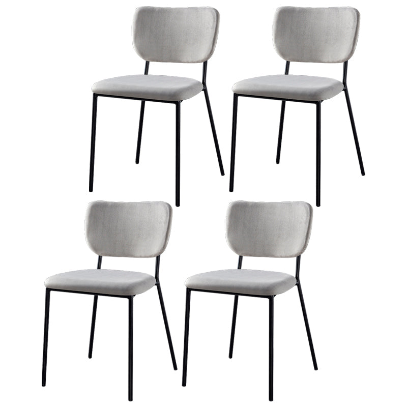 Scandinavian Style Metal Chair Set Kitchen Open Back Stackable Side Chairs Grey 4 Piece Set Black Clearhalo ' kitchen&dining_furn' 'Dining Chairs' 'Dining Tables & Seating' 'dining_chair' 'furn' 'furn_dining_chair' 'Furniture' 'furniture_dining_chair' 'Kitchen & Dining Furniture' 'kitchen' 3853856