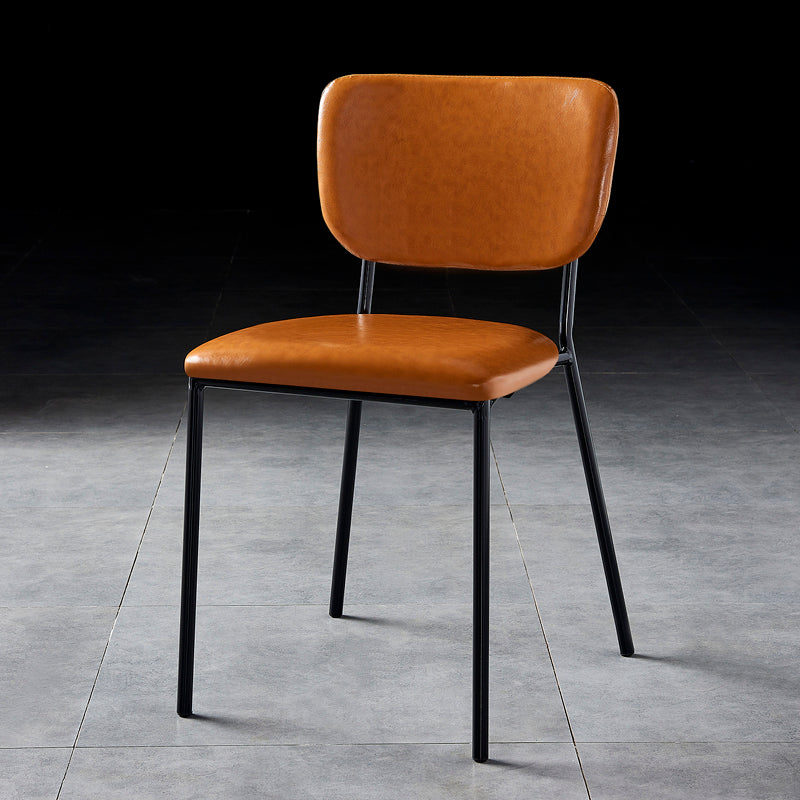 Scandinavian Style Metal Chair Set Kitchen Open Back Stackable Side Chairs Yellow 1 Piece Black Clearhalo ' kitchen&dining_furn' 'Dining Chairs' 'Dining Tables & Seating' 'dining_chair' 'furn' 'furn_dining_chair' 'Furniture' 'furniture_dining_chair' 'Kitchen & Dining Furniture' 'kitchen' 3853857