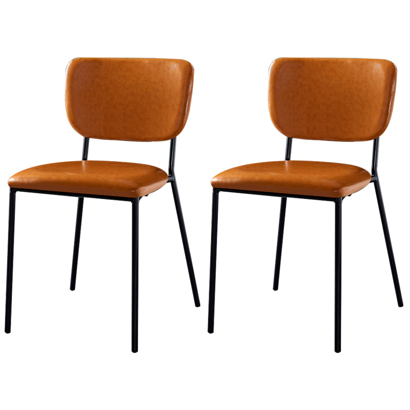 Scandinavian Style Metal Chair Set Kitchen Open Back Stackable Side Chairs Yellow 2 Piece Set Black Clearhalo ' kitchen&dining_furn' 'Dining Chairs' 'Dining Tables & Seating' 'dining_chair' 'furn' 'furn_dining_chair' 'Furniture' 'furniture_dining_chair' 'Kitchen & Dining Furniture' 'kitchen' 3853858