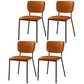 Scandinavian Style Metal Chair Set Kitchen Open Back Stackable Side Chairs Yellow 4 Piece Set Black Clearhalo ' kitchen&dining_furn' 'Dining Chairs' 'Dining Tables & Seating' 'dining_chair' 'furn' 'furn_dining_chair' 'Furniture' 'furniture_dining_chair' 'Kitchen & Dining Furniture' 'kitchen' 3853859