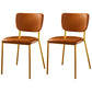 Scandinavian Style Metal Chair Set Kitchen Open Back Stackable Side Chairs Yellow 2 Piece Set Brass Gold Clearhalo ' kitchen&dining_furn' 'Dining Chairs' 'Dining Tables & Seating' 'dining_chair' 'furn' 'furn_dining_chair' 'Furniture' 'furniture_dining_chair' 'Kitchen & Dining Furniture' 'kitchen' 3853861