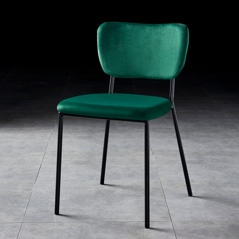 Scandinavian Style Metal Chair Set Kitchen Open Back Stackable Side Chairs Green 1 Piece Black Clearhalo ' kitchen&dining_furn' 'Dining Chairs' 'Dining Tables & Seating' 'dining_chair' 'furn' 'furn_dining_chair' 'Furniture' 'furniture_dining_chair' 'Kitchen & Dining Furniture' 'kitchen' 3853863
