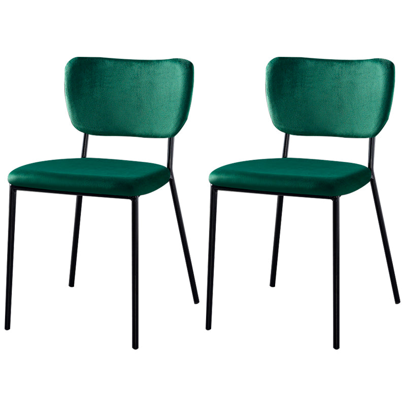 Scandinavian Style Metal Chair Set Kitchen Open Back Stackable Side Chairs Green 2 Piece Set Black Clearhalo ' kitchen&dining_furn' 'Dining Chairs' 'Dining Tables & Seating' 'dining_chair' 'furn' 'furn_dining_chair' 'Furniture' 'furniture_dining_chair' 'Kitchen & Dining Furniture' 'kitchen' 3853864