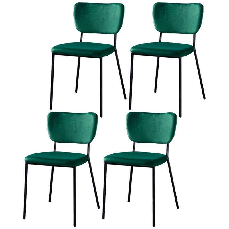 Scandinavian Style Metal Chair Set Kitchen Open Back Stackable Side Chairs Green 4 Piece Set Black Clearhalo ' kitchen&dining_furn' 'Dining Chairs' 'Dining Tables & Seating' 'dining_chair' 'furn' 'furn_dining_chair' 'Furniture' 'furniture_dining_chair' 'Kitchen & Dining Furniture' 'kitchen' 3853865