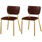 Scandinavian Style Metal Chair Set Kitchen Open Back Stackable Side Chairs Brown 2 Piece Set Brass Gold Clearhalo ' kitchen&dining_furn' 'Dining Chairs' 'Dining Tables & Seating' 'dining_chair' 'furn' 'furn_dining_chair' 'Furniture' 'furniture_dining_chair' 'Kitchen & Dining Furniture' 'kitchen' 3853867