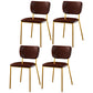 Scandinavian Style Metal Chair Set Kitchen Open Back Stackable Side Chairs Brown 4 Piece Set Brass Gold Clearhalo ' kitchen&dining_furn' 'Dining Chairs' 'Dining Tables & Seating' 'dining_chair' 'furn' 'furn_dining_chair' 'Furniture' 'furniture_dining_chair' 'Kitchen & Dining Furniture' 'kitchen' 3853868