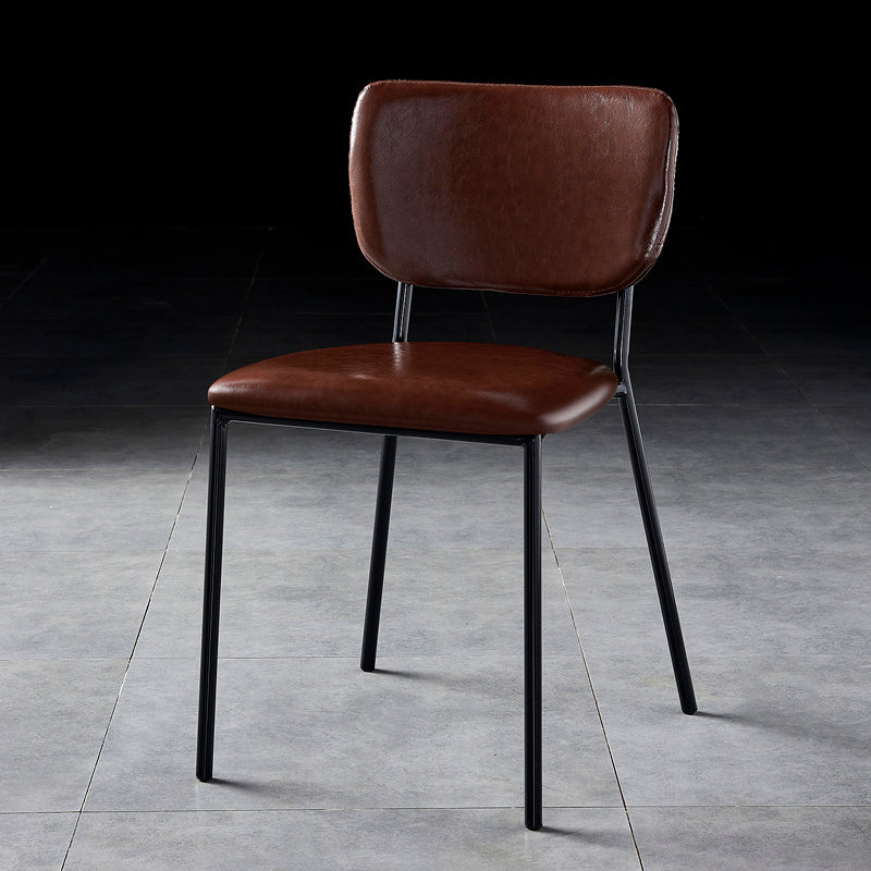 Scandinavian Style Metal Chair Set Kitchen Open Back Stackable Side Chairs Brown 1 Piece Black Clearhalo ' kitchen&dining_furn' 'Dining Chairs' 'Dining Tables & Seating' 'dining_chair' 'furn' 'furn_dining_chair' 'Furniture' 'furniture_dining_chair' 'Kitchen & Dining Furniture' 'kitchen' 3853869