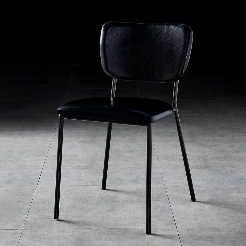 Scandinavian Style Metal Chair Set Kitchen Open Back Stackable Side Chairs Black 1 Piece Black Clearhalo ' kitchen&dining_furn' 'Dining Chairs' 'Dining Tables & Seating' 'dining_chair' 'furn' 'furn_dining_chair' 'Furniture' 'furniture_dining_chair' 'Kitchen & Dining Furniture' 'kitchen' 3853872