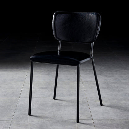 Scandinavian Style Metal Chair Set Kitchen Open Back Stackable Side Chairs Black 1 Piece Black Clearhalo ' kitchen&dining_furn' 'Dining Chairs' 'Dining Tables & Seating' 'dining_chair' 'furn' 'furn_dining_chair' 'Furniture' 'furniture_dining_chair' 'Kitchen & Dining Furniture' 'kitchen' 3853872