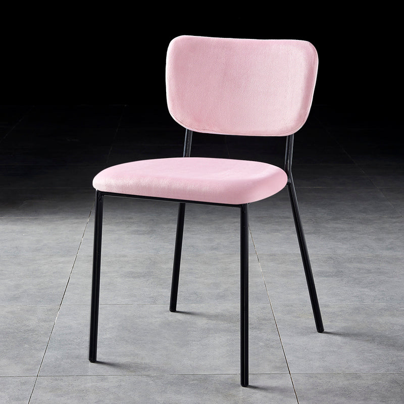 Scandinavian Style Metal Chair Set Kitchen Open Back Stackable Side Chairs Pink 1 Piece Black Clearhalo ' kitchen&dining_furn' 'Dining Chairs' 'Dining Tables & Seating' 'dining_chair' 'furn' 'furn_dining_chair' 'Furniture' 'furniture_dining_chair' 'Kitchen & Dining Furniture' 'kitchen' 3853878