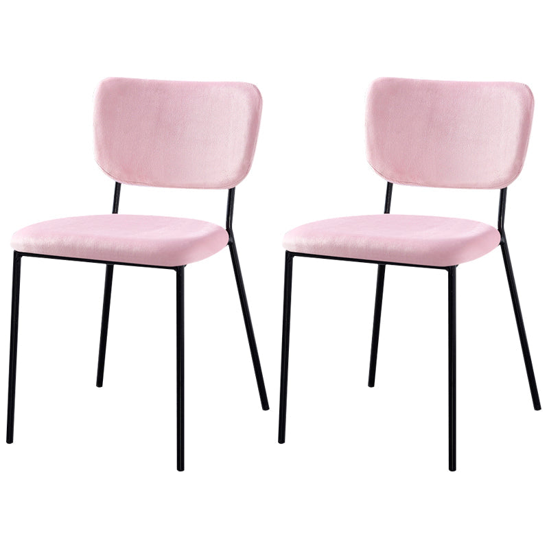 Scandinavian Style Metal Chair Set Kitchen Open Back Stackable Side Chairs Pink 2 Piece Set Black Clearhalo ' kitchen&dining_furn' 'Dining Chairs' 'Dining Tables & Seating' 'dining_chair' 'furn' 'furn_dining_chair' 'Furniture' 'furniture_dining_chair' 'Kitchen & Dining Furniture' 'kitchen' 3853879