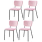 Scandinavian Style Metal Chair Set Kitchen Open Back Stackable Side Chairs Pink 4 Piece Set Black Clearhalo ' kitchen&dining_furn' 'Dining Chairs' 'Dining Tables & Seating' 'dining_chair' 'furn' 'furn_dining_chair' 'Furniture' 'furniture_dining_chair' 'Kitchen & Dining Furniture' 'kitchen' 3853880