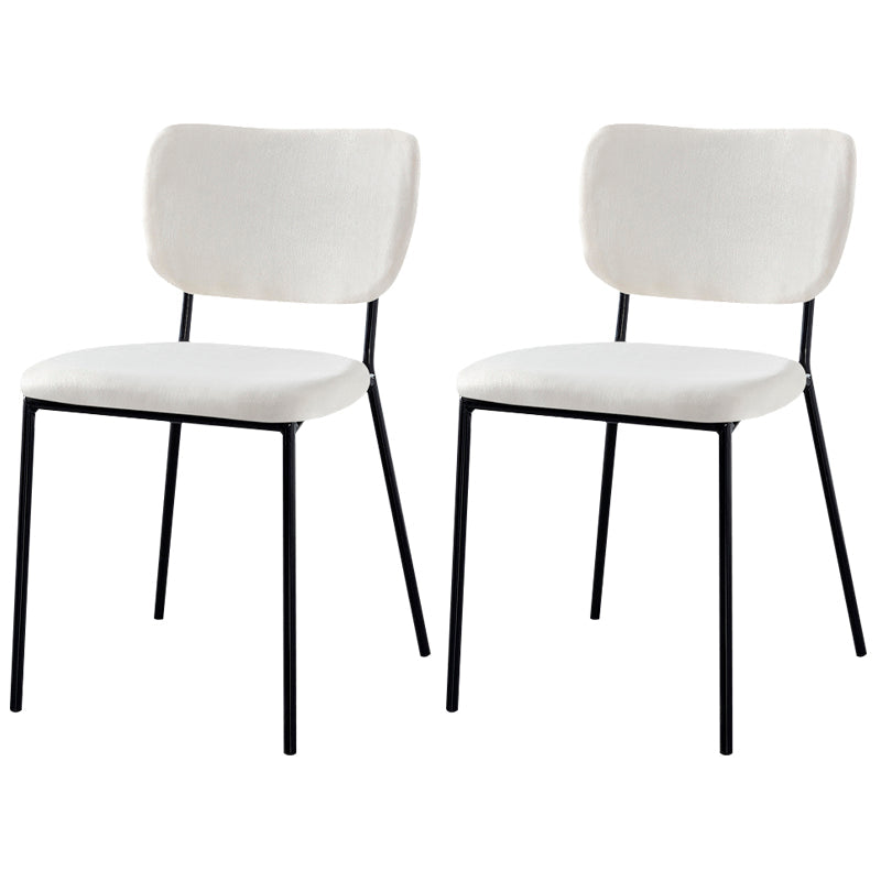 Scandinavian Style Metal Chair Set Kitchen Open Back Stackable Side Chairs White 2 Piece Set Black Clearhalo ' kitchen&dining_furn' 'Dining Chairs' 'Dining Tables & Seating' 'dining_chair' 'furn' 'furn_dining_chair' 'Furniture' 'furniture_dining_chair' 'Kitchen & Dining Furniture' 'kitchen' 3853882