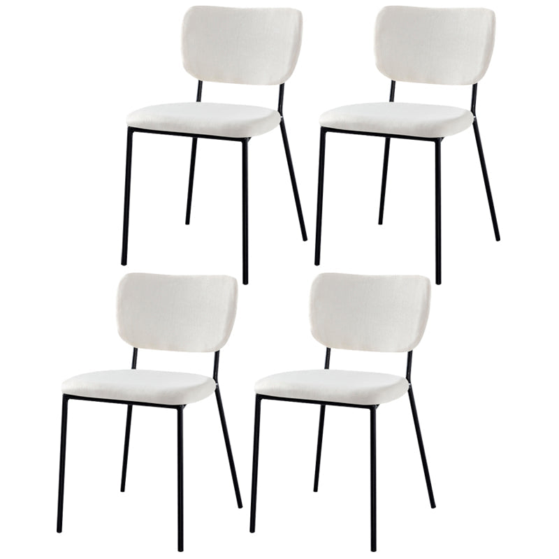 Scandinavian Style Metal Chair Set Kitchen Open Back Stackable Side Chairs White 4 Piece Set Black Clearhalo ' kitchen&dining_furn' 'Dining Chairs' 'Dining Tables & Seating' 'dining_chair' 'furn' 'furn_dining_chair' 'Furniture' 'furniture_dining_chair' 'Kitchen & Dining Furniture' 'kitchen' 3853883