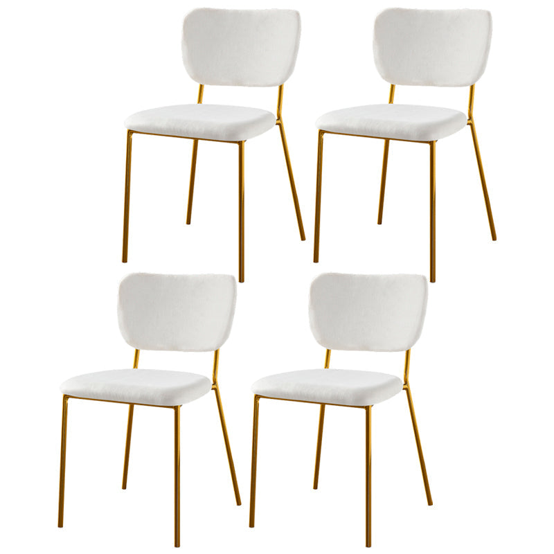 Scandinavian Style Metal Chair Set Kitchen Open Back Stackable Side Chairs White 4 Piece Set Brass Gold Clearhalo ' kitchen&dining_furn' 'Dining Chairs' 'Dining Tables & Seating' 'dining_chair' 'furn' 'furn_dining_chair' 'Furniture' 'furniture_dining_chair' 'Kitchen & Dining Furniture' 'kitchen' 3853886