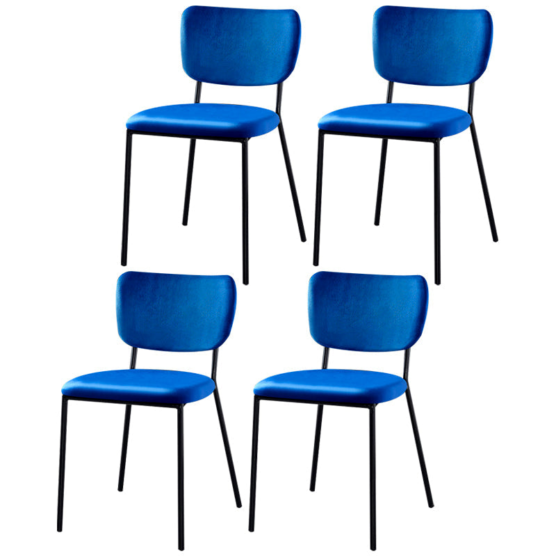 Scandinavian Style Metal Chair Set Kitchen Open Back Stackable Side Chairs Blue 4 Piece Set Black Clearhalo ' kitchen&dining_furn' 'Dining Chairs' 'Dining Tables & Seating' 'dining_chair' 'furn' 'furn_dining_chair' 'Furniture' 'furniture_dining_chair' 'Kitchen & Dining Furniture' 'kitchen' 3853889
