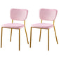 Scandinavian Style Metal Chair Set Kitchen Open Back Stackable Side Chairs Pink 2 Piece Set Brass Gold Clearhalo ' kitchen&dining_furn' 'Dining Chairs' 'Dining Tables & Seating' 'dining_chair' 'furn' 'furn_dining_chair' 'Furniture' 'furniture_dining_chair' 'Kitchen & Dining Furniture' 'kitchen' 3853891