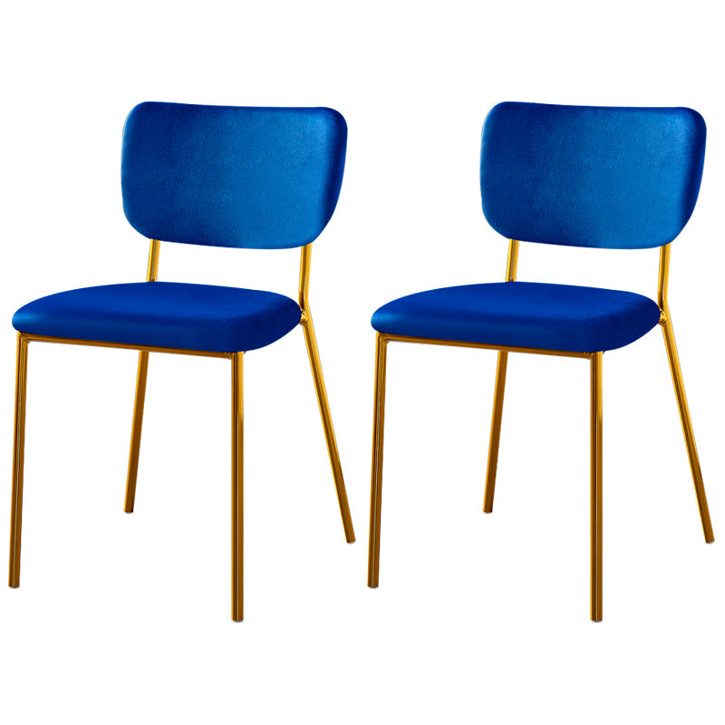 Scandinavian Style Metal Chair Set Kitchen Open Back Stackable Side Chairs Blue 2 Piece Set Brass Gold Clearhalo ' kitchen&dining_furn' 'Dining Chairs' 'Dining Tables & Seating' 'dining_chair' 'furn' 'furn_dining_chair' 'Furniture' 'furniture_dining_chair' 'Kitchen & Dining Furniture' 'kitchen' 3853894