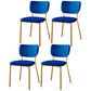 Scandinavian Style Metal Chair Set Kitchen Open Back Stackable Side Chairs Blue 4 Piece Set Brass Gold Clearhalo ' kitchen&dining_furn' 'Dining Chairs' 'Dining Tables & Seating' 'dining_chair' 'furn' 'furn_dining_chair' 'Furniture' 'furniture_dining_chair' 'Kitchen & Dining Furniture' 'kitchen' 3853895