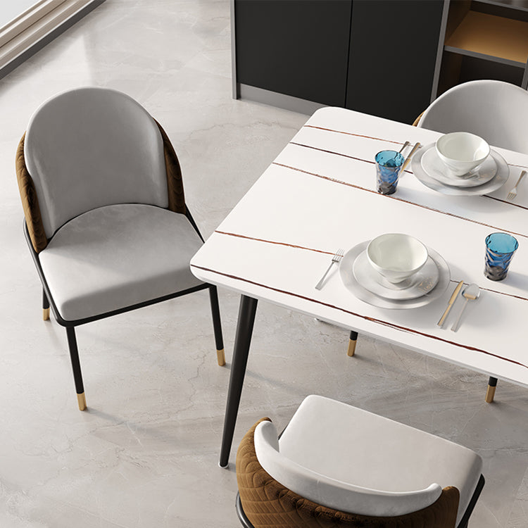 Scandinavian Style Upholstered Side Chairs Solid Back Armless Dining Chairs for Home Clearhalo ' kitchen&dining_furn' 'Dining Chairs' 'Dining Tables & Seating' 'dining_chair' 'furn' 'furn_dining_chair' 'Furniture' 'furniture_dining_chair' 'Kitchen & Dining Furniture' 'kitchen' 3853899