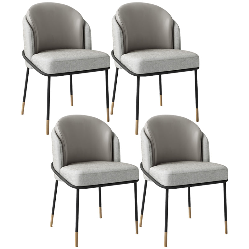 Scandinavian Style Upholstered Side Chairs Solid Back Armless Dining Chairs for Home Grey 4 Piece Set Clearhalo ' kitchen&dining_furn' 'Dining Chairs' 'Dining Tables & Seating' 'dining_chair' 'furn' 'furn_dining_chair' 'Furniture' 'furniture_dining_chair' 'Kitchen & Dining Furniture' 'kitchen' 3853906