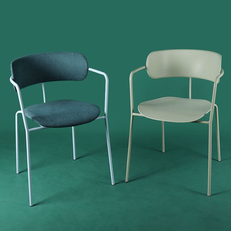 Contemporary Metal Dining Room Chairs Open Back Dining Side Arm Chair for Home Use Clearhalo ' kitchen&dining_furn' 'Dining Chairs' 'Dining Tables & Seating' 'dining_chair' 'furn' 'furn_dining_chair' 'Furniture' 'furniture_dining_chair' 'Kitchen & Dining Furniture' 'kitchen' 3853919