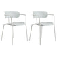 Contemporary Metal Dining Room Chairs Open Back Dining Side Arm Chair for Home Use White 2 Piece Set Clearhalo ' kitchen&dining_furn' 'Dining Chairs' 'Dining Tables & Seating' 'dining_chair' 'furn' 'furn_dining_chair' 'Furniture' 'furniture_dining_chair' 'Kitchen & Dining Furniture' 'kitchen' 3853920