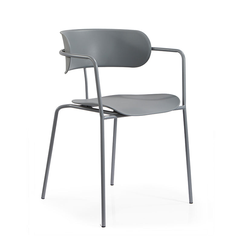 Contemporary Metal Dining Room Chairs Open Back Dining Side Arm Chair for Home Use Grey 1 Piece Clearhalo ' kitchen&dining_furn' 'Dining Chairs' 'Dining Tables & Seating' 'dining_chair' 'furn' 'furn_dining_chair' 'Furniture' 'furniture_dining_chair' 'Kitchen & Dining Furniture' 'kitchen' 3853924