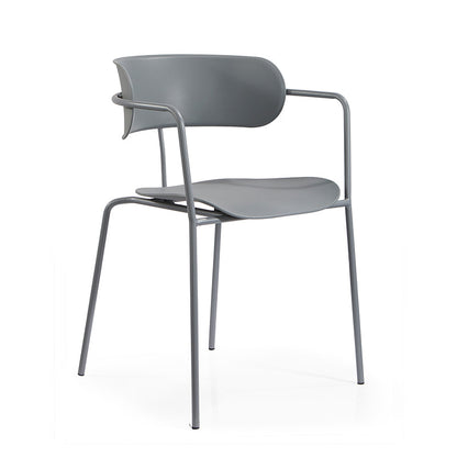 Contemporary Metal Dining Room Chairs Open Back Dining Side Arm Chair for Home Use Grey 1 Piece Clearhalo ' kitchen&dining_furn' 'Dining Chairs' 'Dining Tables & Seating' 'dining_chair' 'furn' 'furn_dining_chair' 'Furniture' 'furniture_dining_chair' 'Kitchen & Dining Furniture' 'kitchen' 3853924