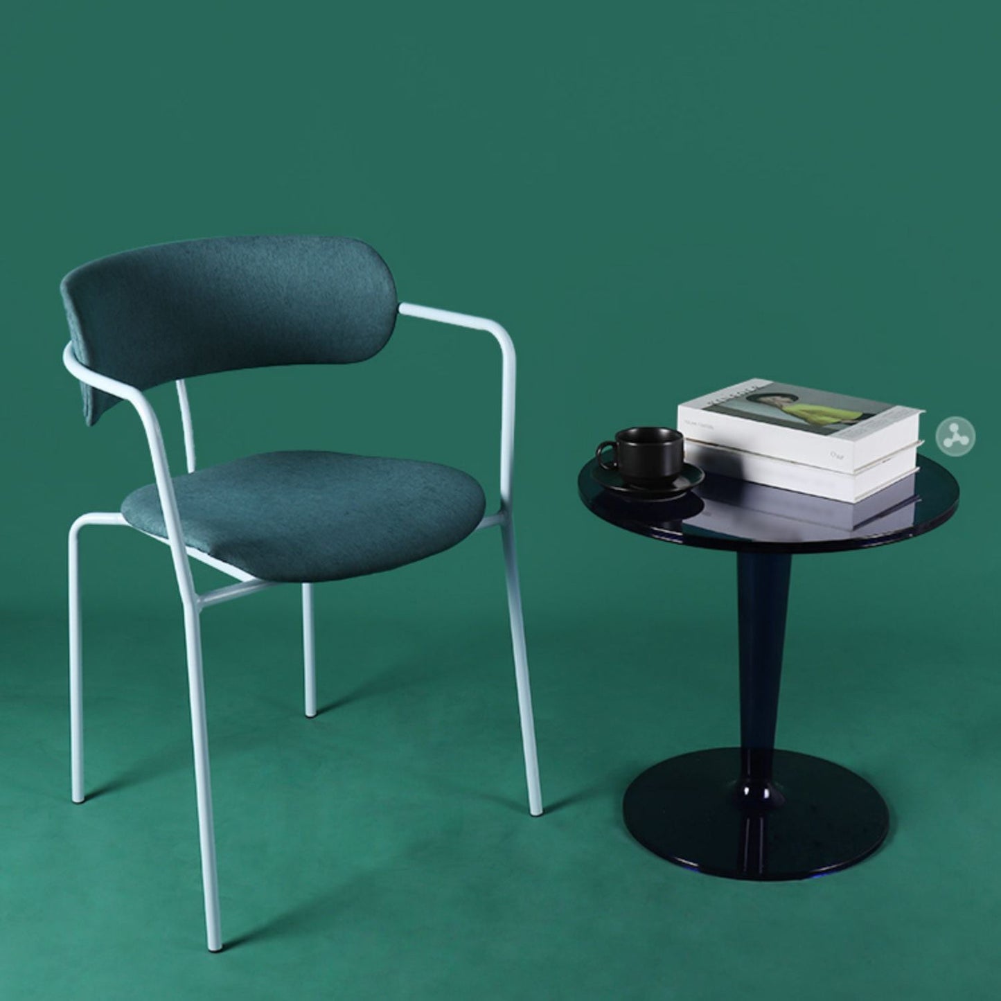 Contemporary Metal Dining Room Chairs Open Back Dining Side Arm Chair for Home Use Clearhalo ' kitchen&dining_furn' 'Dining Chairs' 'Dining Tables & Seating' 'dining_chair' 'furn' 'furn_dining_chair' 'Furniture' 'furniture_dining_chair' 'Kitchen & Dining Furniture' 'kitchen' 3853928