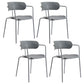 Contemporary Metal Dining Room Chairs Open Back Dining Side Arm Chair for Home Use Grey 4 Piece Set Clearhalo ' kitchen&dining_furn' 'Dining Chairs' 'Dining Tables & Seating' 'dining_chair' 'furn' 'furn_dining_chair' 'Furniture' 'furniture_dining_chair' 'Kitchen & Dining Furniture' 'kitchen' 3853929