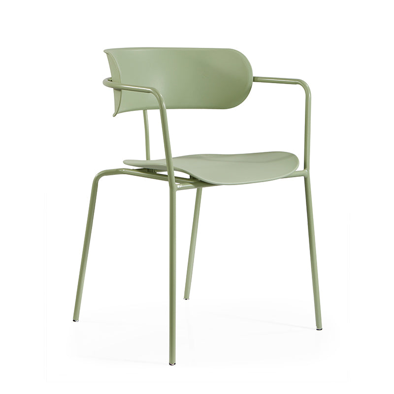 Contemporary Metal Dining Room Chairs Open Back Dining Side Arm Chair for Home Use Green 1 Piece Clearhalo ' kitchen&dining_furn' 'Dining Chairs' 'Dining Tables & Seating' 'dining_chair' 'furn' 'furn_dining_chair' 'Furniture' 'furniture_dining_chair' 'Kitchen & Dining Furniture' 'kitchen' 3853931