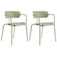 Contemporary Metal Dining Room Chairs Open Back Dining Side Arm Chair for Home Use Green 2 Piece Set Clearhalo ' kitchen&dining_furn' 'Dining Chairs' 'Dining Tables & Seating' 'dining_chair' 'furn' 'furn_dining_chair' 'Furniture' 'furniture_dining_chair' 'Kitchen & Dining Furniture' 'kitchen' 3853932