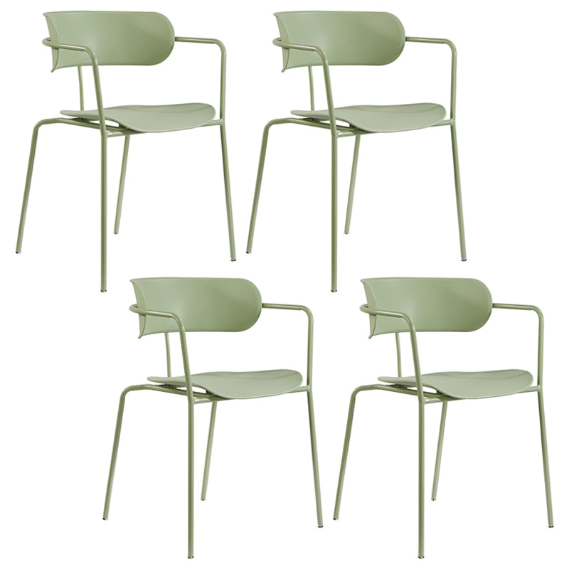 Contemporary Metal Dining Room Chairs Open Back Dining Side Arm Chair for Home Use Green 4 Piece Set Clearhalo ' kitchen&dining_furn' 'Dining Chairs' 'Dining Tables & Seating' 'dining_chair' 'furn' 'furn_dining_chair' 'Furniture' 'furniture_dining_chair' 'Kitchen & Dining Furniture' 'kitchen' 3853933