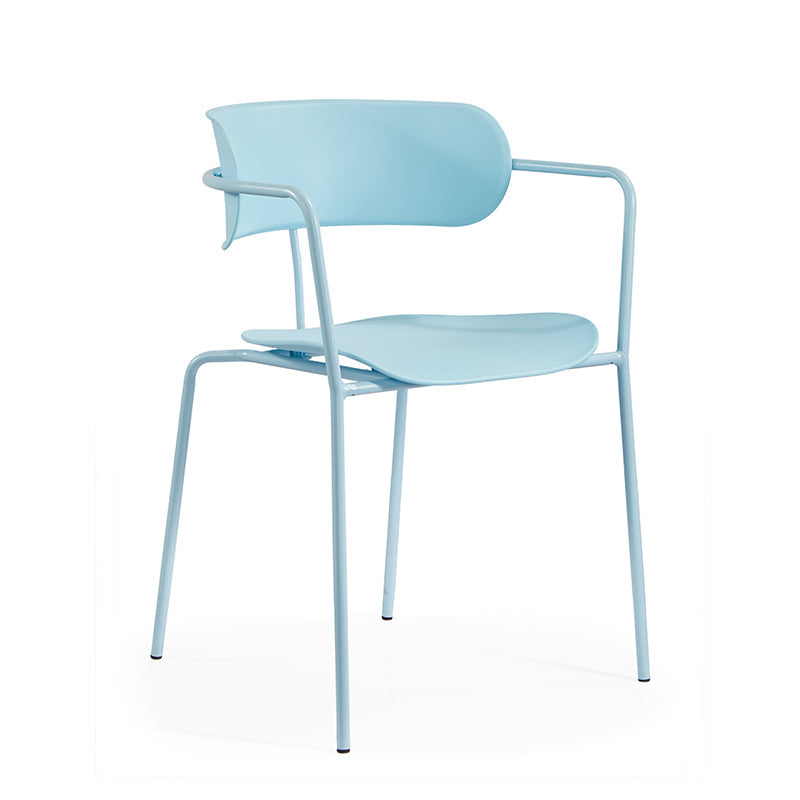 Contemporary Metal Dining Room Chairs Open Back Dining Side Arm Chair for Home Use Light Blue 1 Piece Clearhalo ' kitchen&dining_furn' 'Dining Chairs' 'Dining Tables & Seating' 'dining_chair' 'furn' 'furn_dining_chair' 'Furniture' 'furniture_dining_chair' 'Kitchen & Dining Furniture' 'kitchen' 3853934