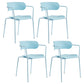 Contemporary Metal Dining Room Chairs Open Back Dining Side Arm Chair for Home Use Light Blue 4 Piece Set Clearhalo ' kitchen&dining_furn' 'Dining Chairs' 'Dining Tables & Seating' 'dining_chair' 'furn' 'furn_dining_chair' 'Furniture' 'furniture_dining_chair' 'Kitchen & Dining Furniture' 'kitchen' 3853936