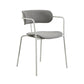 Contemporary Metal Dining Room Chairs Open Back Dining Side Arm Chair for Home Use Light Gray 1 Piece Clearhalo ' kitchen&dining_furn' 'Dining Chairs' 'Dining Tables & Seating' 'dining_chair' 'furn' 'furn_dining_chair' 'Furniture' 'furniture_dining_chair' 'Kitchen & Dining Furniture' 'kitchen' 3853940