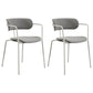 Contemporary Metal Dining Room Chairs Open Back Dining Side Arm Chair for Home Use Light Gray 2 Piece Set Clearhalo ' kitchen&dining_furn' 'Dining Chairs' 'Dining Tables & Seating' 'dining_chair' 'furn' 'furn_dining_chair' 'Furniture' 'furniture_dining_chair' 'Kitchen & Dining Furniture' 'kitchen' 3853941
